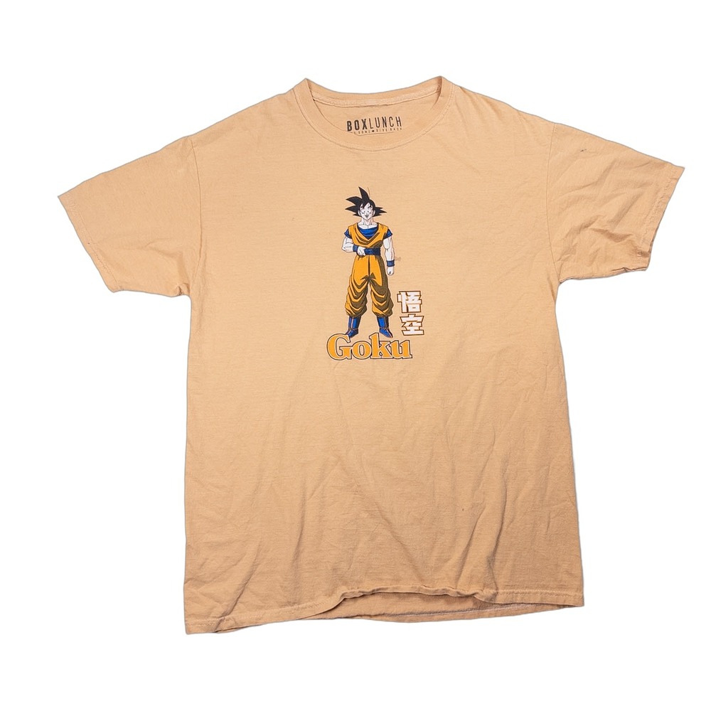 BoxLunch Dragon Ball Z T-Shirt Mens Small Tan Good Goku Kamehameha Graphic Tee